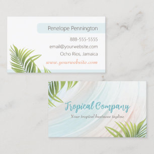 Tropical Palm Leaves Clean Business Card