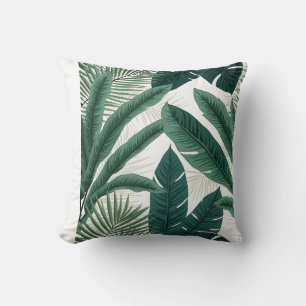Tropical Palm Leaves Cushion
