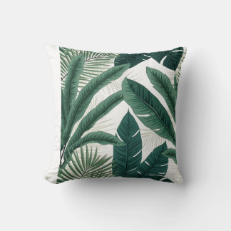 Tropical Palm Leaves Cushion