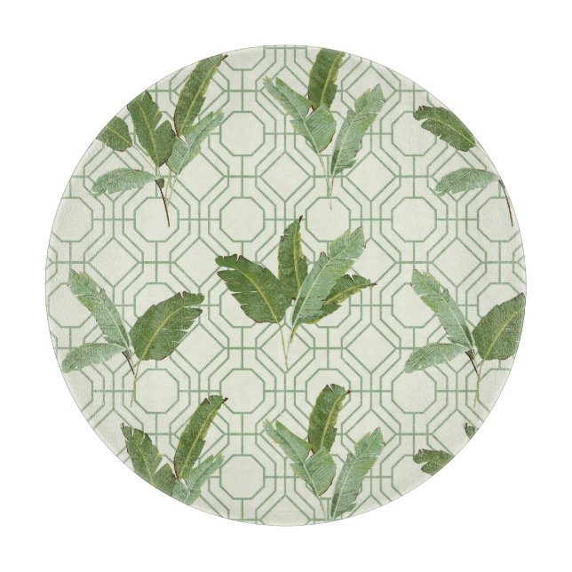 Tropical Palm Leaves Cutting Board (Front)