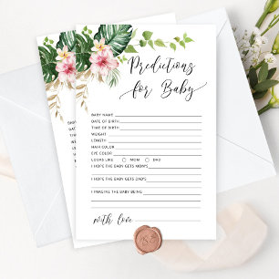 Tropical palm leaves girl predictions for baby