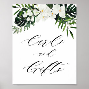  tropical palm leaves greenery cards and gift sign