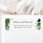 Tropical Palm Leaves Greenery Return Address