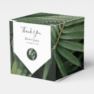 Tropical Palm Leaves Greenery Wedding  Favour Box
