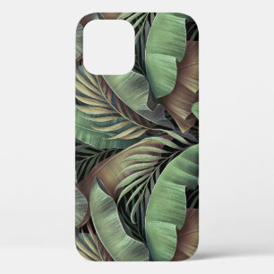 Tropical palm leaves, hand-drawn 3D illustration. iPhone 12 Case
