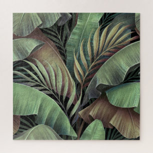 Tropical palm leaves, hand-drawn 3D illustration. Jigsaw Puzzle