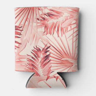 Tropical Palm Leaves, Hawaiian Stylish Pattern. Can Cooler