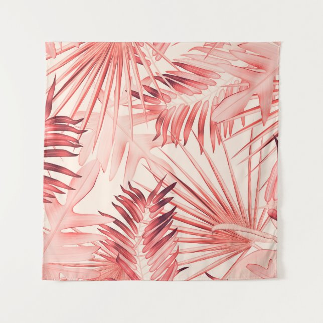 Tropical Palm Leaves, Hawaiian Stylish Pattern. Tapestry (Front)