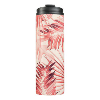 Tropical Palm Leaves, Hawaiian Stylish Pattern. Thermal Tumbler