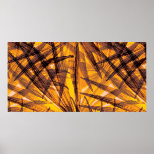 Tropical palm leaves illustration pattern poster
