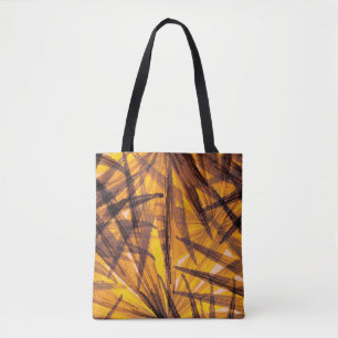 Tropical palm leaves illustration pattern tote bag