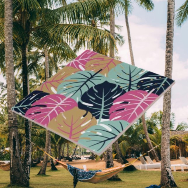 Tropical Palm Leaves in Pink & Blue | Decorative  Tile (Creator Uploaded)