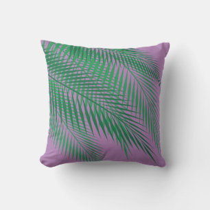 Tropical Palm Leaves on Purple - Outdoor Cushion