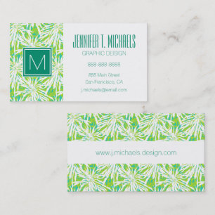 Tropical Palm Leaves Pattern Business Card