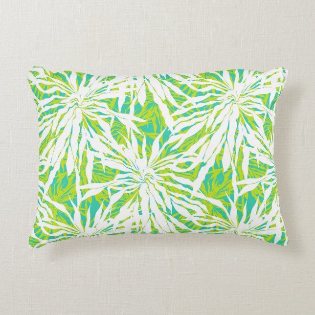 Tropical Palm Leaves Pattern Decorative Cushion (Front)