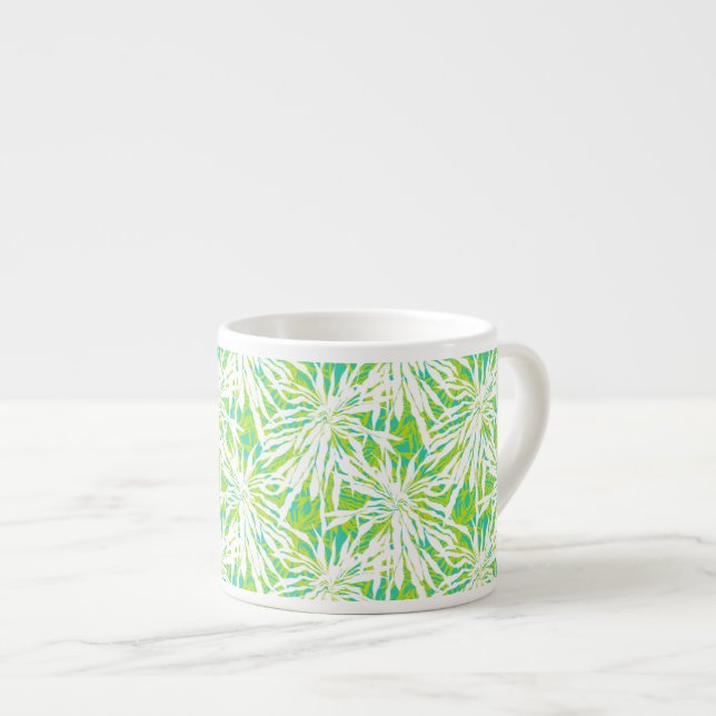 Tropical Palm Leaves Pattern Espresso Cup (Front Right)