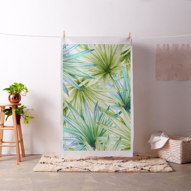 Tropical Palm Leaves Pattern Fabric (In Situ)