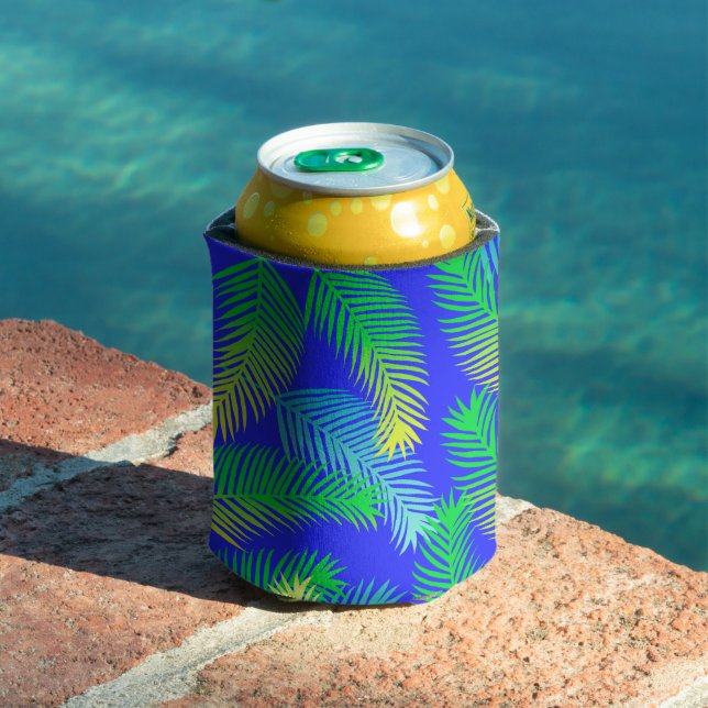 Tropical Palm Leaves Pattern – Modern Botanical  Can Cooler (In Situ Pool)