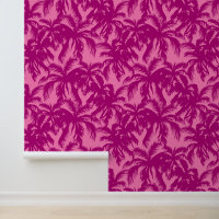 Tropical Palm Leaves Pink and Fuscia