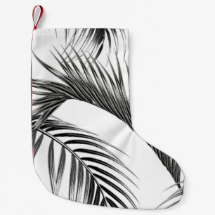 Tropical palm leaves seamless floral jungle patter small christmas stocking