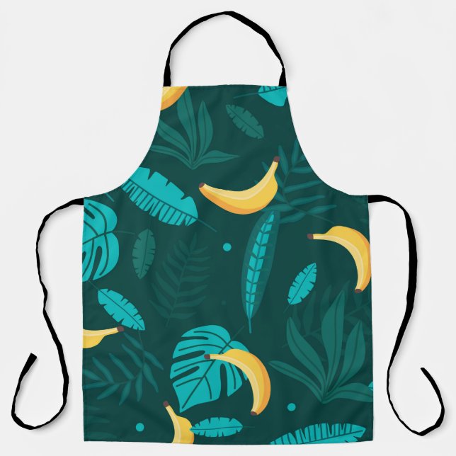 Tropical palm leaves Seamless pattern. Banana leav Apron (Front)