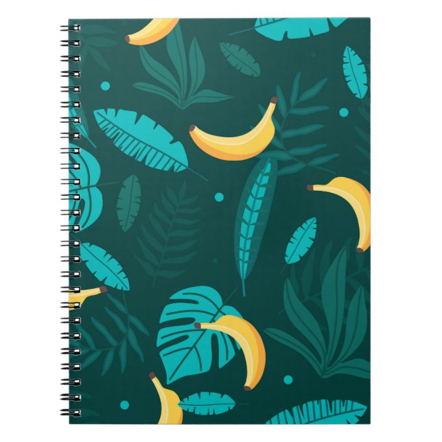 Tropical palm leaves Seamless pattern. Banana leav Notebook (Front)