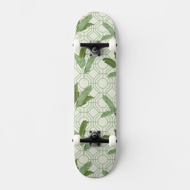 Tropical Palm Leaves Skateboard (Front)