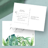 Tropical Palm Leaves Song Request RSVP