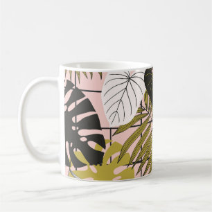 Tropical palm leaves, stylish summer. coffee mug