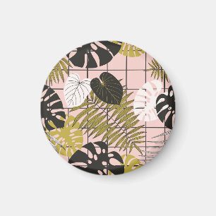Tropical palm leaves, stylish summer. magnet