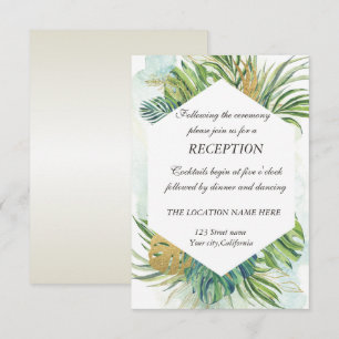 Tropical Palm Leaves Summer Reception Invitation