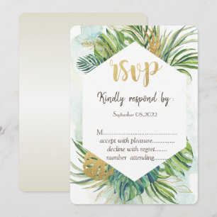 Tropical Palm Leaves Summer RSVP Invitation