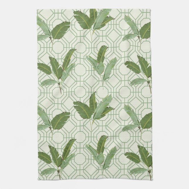 Tropical Palm Leaves Tea Towel (Vertical)