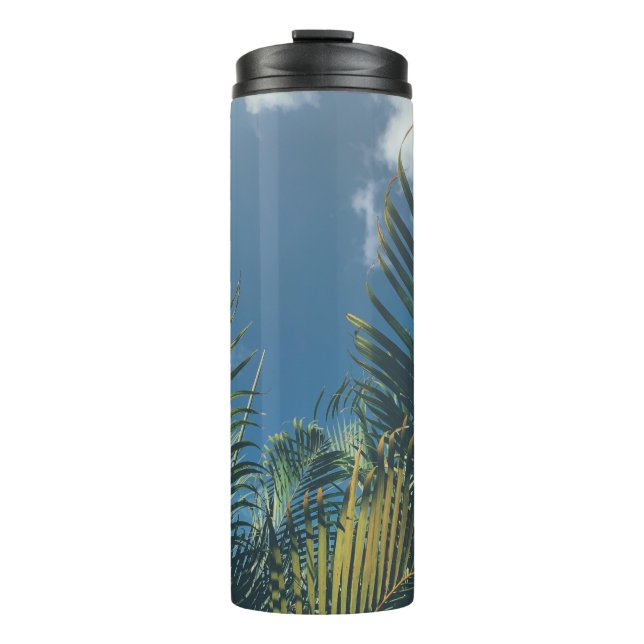 TROPICAL PALM LEAVES THERMAL TUMBLER (Front)