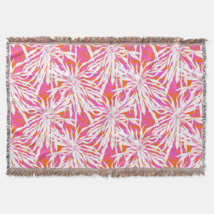 Tropical Palm Leaves Throw Blanket
