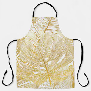 Tropical palm leaves: vintage pattern. apron