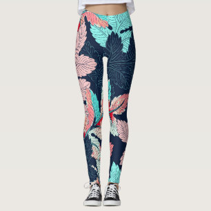 Tropical Palm Leaves: Vintage Pattern Leggings