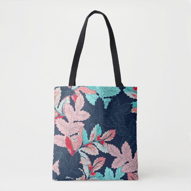 Tropical Palm Leaves: Vintage Pattern Tote Bag (Front)