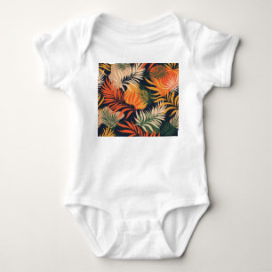 Tropical Palm Leaves: Vintage Seamless Baby Bodysuit
