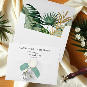 Tropical Palm Liner & Return Address Envelope