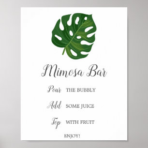 Tropical Palm Mimosa Bar Bridal Sign