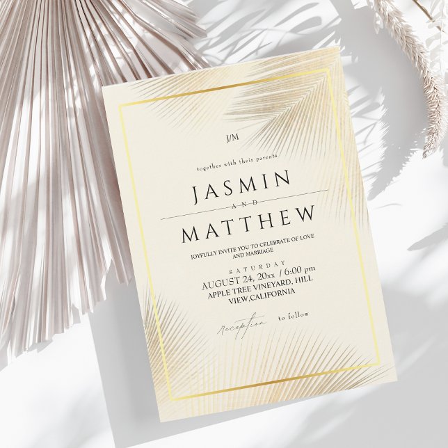 Tropical Palm Modern Wedding   Invitation (Creator Uploaded)