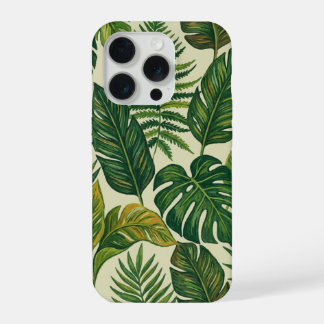 Tropical Palm & Monstera Leaves Botanical Phone C iPhone 15 Pro Case