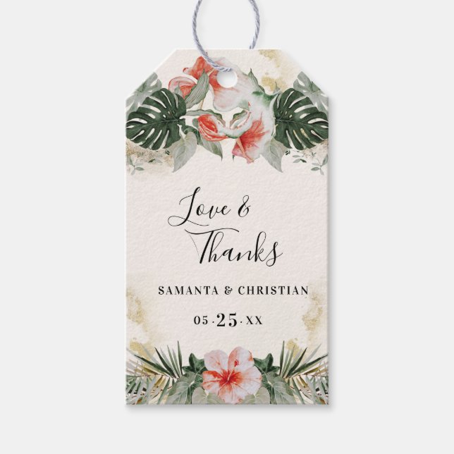 Tropical Palm | Monstera Wedding Gift Tags (Front)