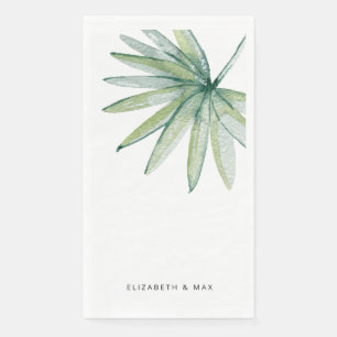 Tropical Palm Personalised Wedding Napkin