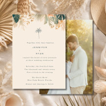 Tropical Palm Photo Elegant Beach Wedding