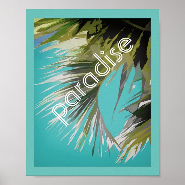 tropical palm poster with text (Front)