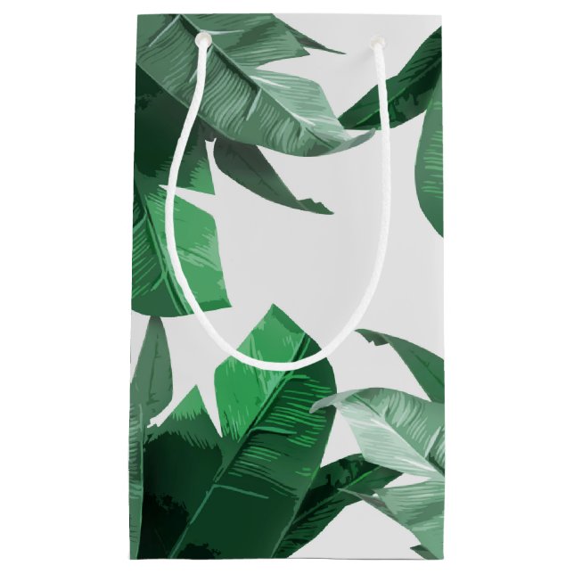 Tropical Palm Print Leaves Gift Bag (Front)