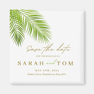 Tropical Palm Save the Date Magnet