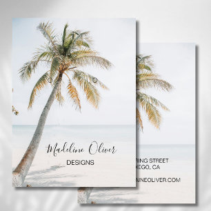 Tropical Palm Scene Ocean Beach Earring Display Business Card
